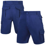 Cargo Shorts 100% Cotton Heavy Duty Multipocket in navy blue with multiple spacious pockets.