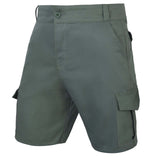 Cargo Shorts 100% Cotton Heavy Duty Multipocket Green showcasing sturdy material and multiple pockets for utility.