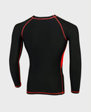 Mens Compression Skin Fit Thermal Base Layer Top Black/Red
