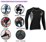 Mens Compression Skin Fit Thermal Base Layer Top Black/Grey