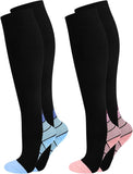 2 Pairs Compression Socks/Stockings for Men & Women,Support Socks Compression Stockings for Running