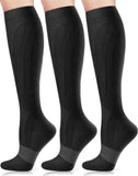 3 Pairs Compression Socks(20-30 mmHg) for Women and Men Black