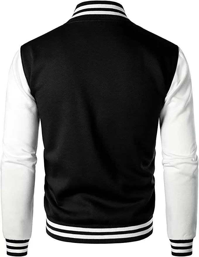New Men's Premium Classic Snap Button Vintage Baseball Letterman Varsity Jacket