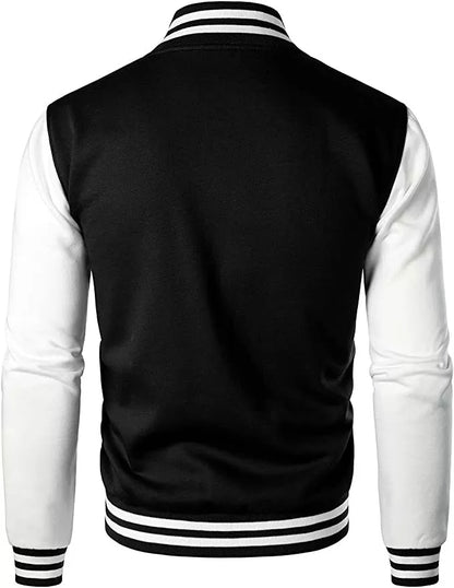 New Men's Premium Classic Snap Button Vintage Baseball Letterman Varsity Jacket