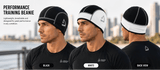 Performance Training Beanie in black and white, lightweight and breathable for peak performance.
