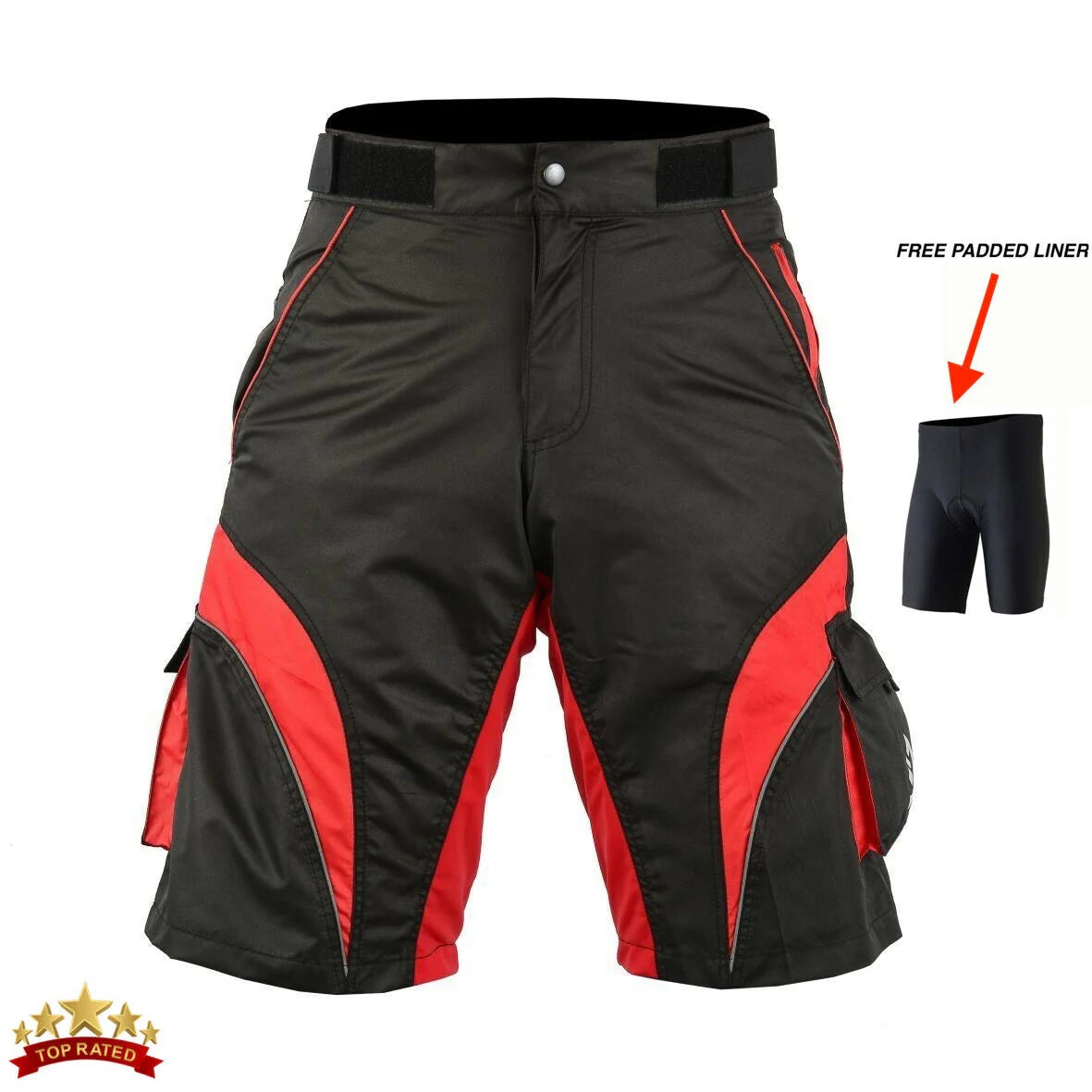 cycling mtb short black red