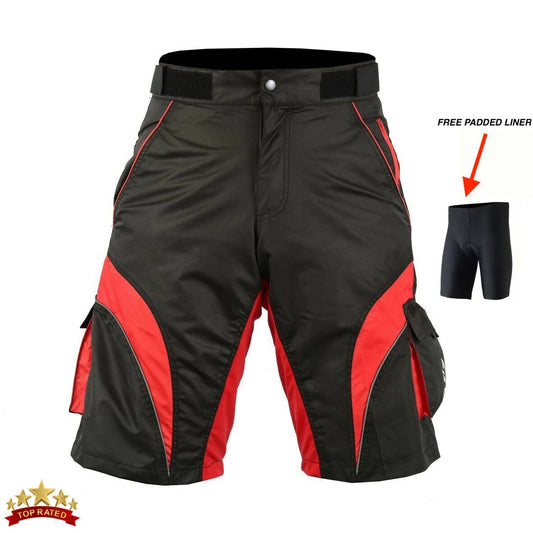 MTB Shorts Men's Cycling Off Road Team Racing Baggy Bicycle Padded Liner Shorts