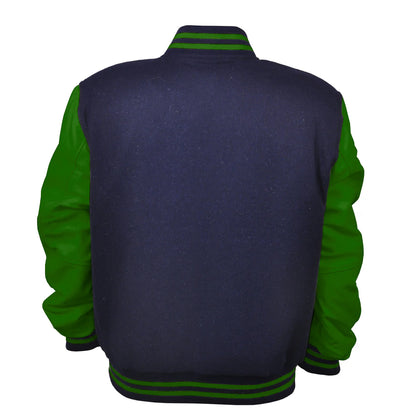 Hatch Sports Woman Jacket Wool+Leather Navy Blue/Green