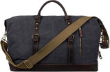 Duffle Bag for Travel 60L Canvas Duffel Bag Carry on Genuine Leather
