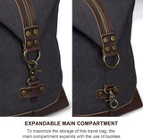 Duffle Bag for Travel 60L Canvas Duffel Bag Carry on Genuine Leather