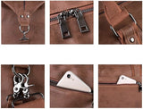 Leather Travel Bag with Shoe Pouch,Weekender Overnight Bag Waterproof Leather Large Carry On