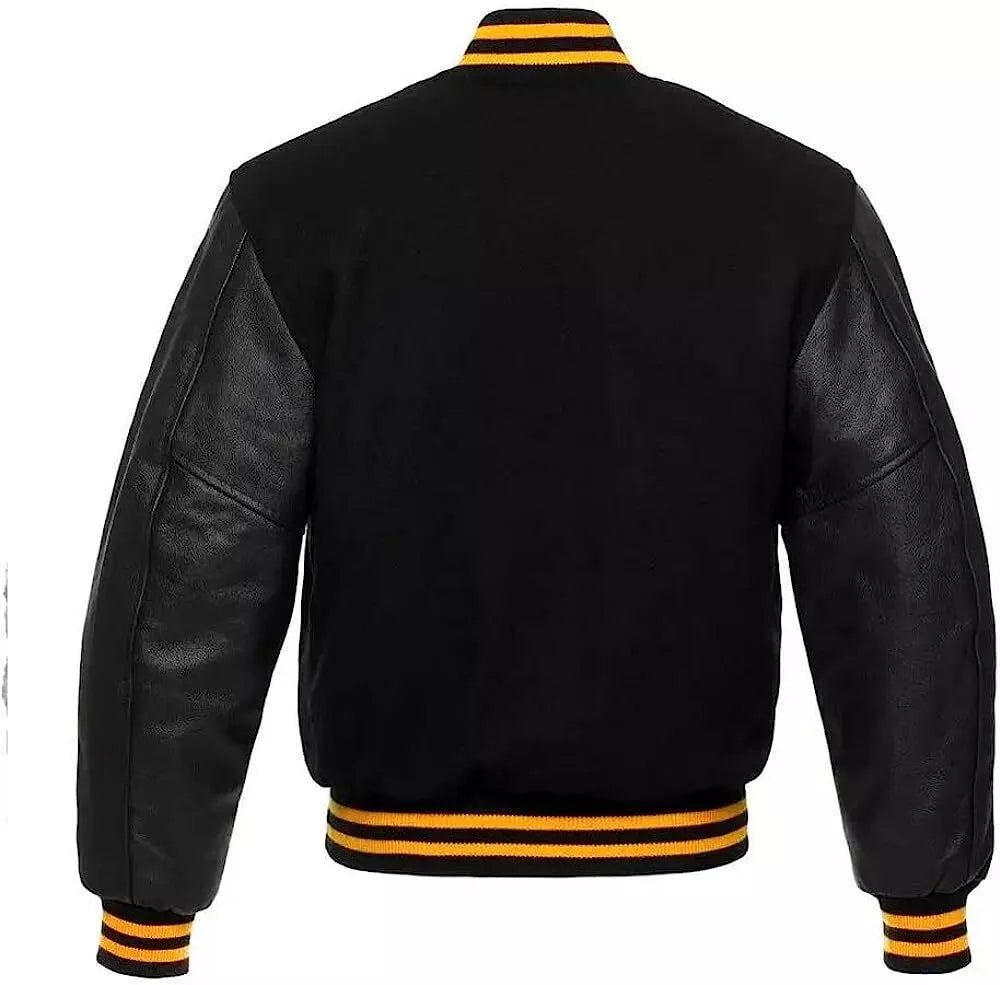Hatch Sports Men’s Varsity Baseball Jacket Wool Body Genuine Leather Arms