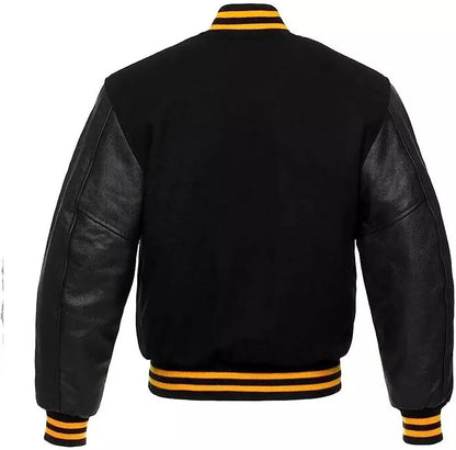 Hatch Sports Men’s Varsity Baseball Jacket Wool Body Genuine Leather Arms