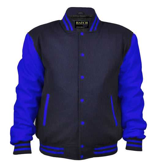 Hatch Sports Woman Jacket Wool+Leather Navy Blue/Blue