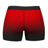 Women Bra | Shorts set Sportswear Antishock Running Gym, Yoga Tights Breathable red shorts with black splatter design.