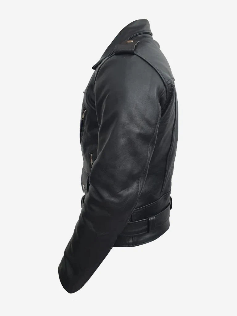 Classic Leather Motorcycle Jacket for Men – Premium Cowhide Leather Riding Jacket