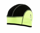 Cycling Skull Cap Under Helmet Motorcycle Biking Bicycle Thermal Hat Ear Cover in vibrant yellow and black construction.