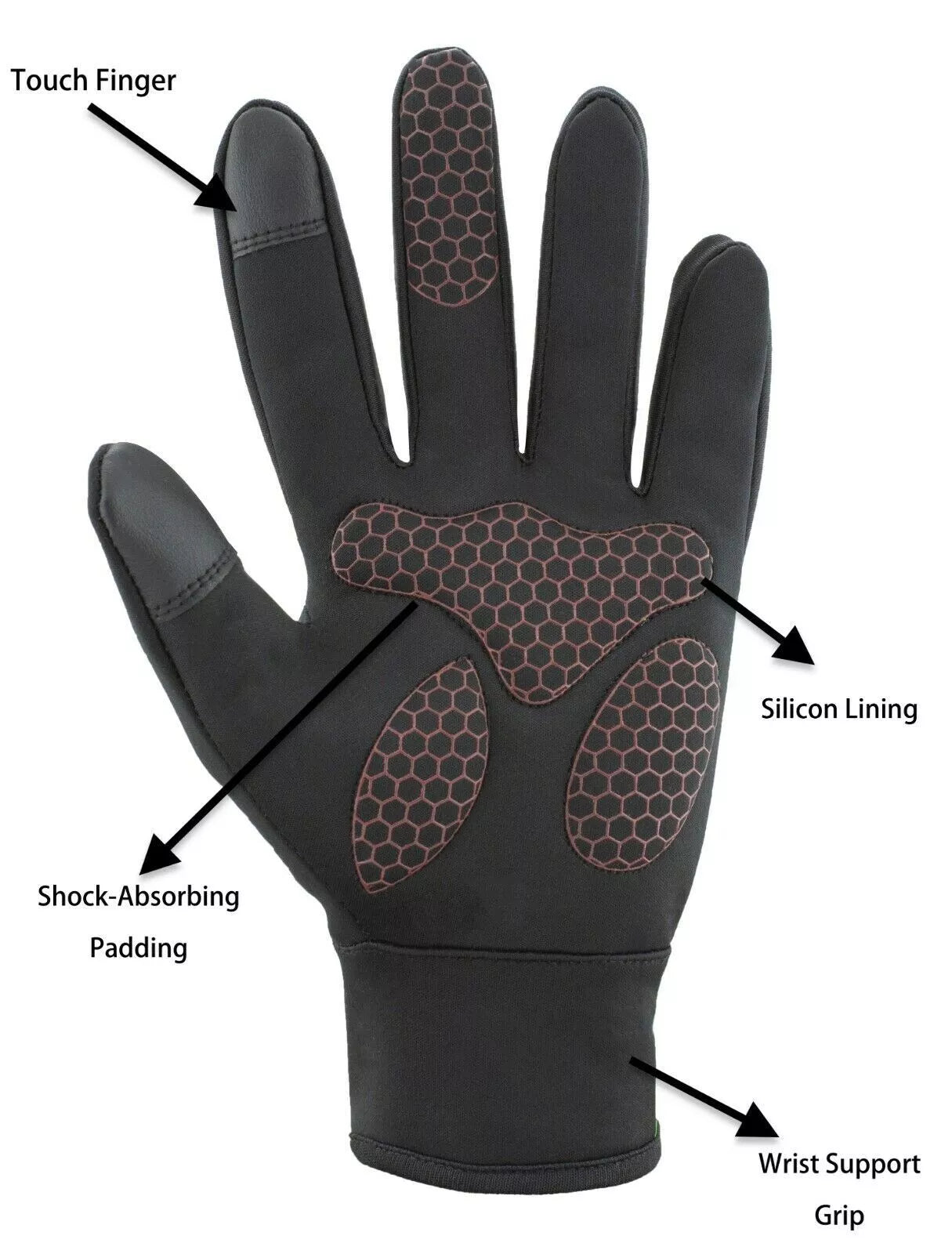 Winter Gloves Work, Cycling Sports, Gym Gloves Green