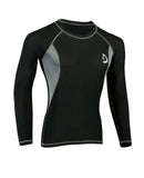 Mens Compression Skin Fit Thermal Base Layer Top Black/Grey