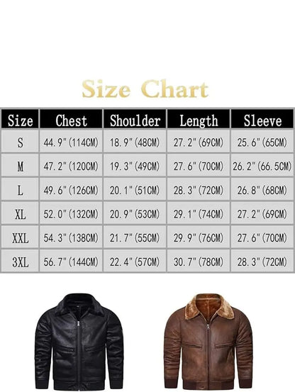 Men’s Faux Leather Jacket Warm Winter Fur Coat Motorcycle Bomber Jacket - Hatch Sports