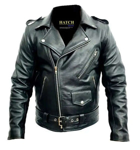 Classic Leather Motorcycle Jacket for Men – Premium Cowhide Leather Riding Jacket - Hatch Sports
