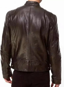 Mens Leather Jacket Casual Stylish Genuine Cowhide Leather Coat - Hatch Sports