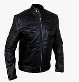 Premium Black Leather Biker Jacket - Hatch Sports