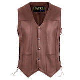 Premium Classic Men's Genuine Leather Vest Stylish High Quality Motorcycle Vest - Hatch Sports