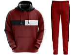 Hooded Plain Tracksuit Fleece Red