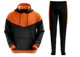 Hooded Plain Tracksuit Fleece Ribbed Cuff Sweatshirts Cotton