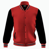 New Men's Premium Classic Snap Button Vintage Baseball Letterman Varsity Jacket - Hatch Sports