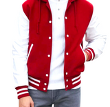 Classic Varsity Letterman Hoodie Leather