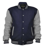 Hatch Sports Mens Jacket Wool+Leather Navy Blue/Light Grey - Hatch Sports