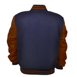 Hatch Sports Woman Jacket Wool+Leather Navy Blue/Brown - Hatch Sports