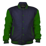 Hatch Sports Woman Jacket Wool+Leather Navy Blue/Green - Hatch Sports