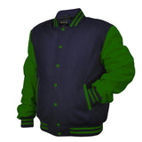 Hatch Sports Woman Jacket Wool+Leather Navy Blue/Green - Hatch Sports