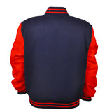 Hatch Sports Woman Jacket Wool+Leather Navy Blue/Red - Hatch Sports