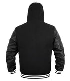 Hatch Sports Women Hoodie Wool+Leather All Black (White Line) - Hatch Sports