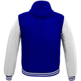 Hatch Sports Womens Hoodie Wool+Leather Baseball College/School Varsity Style Blue/White Hoodie - Hatch Sports