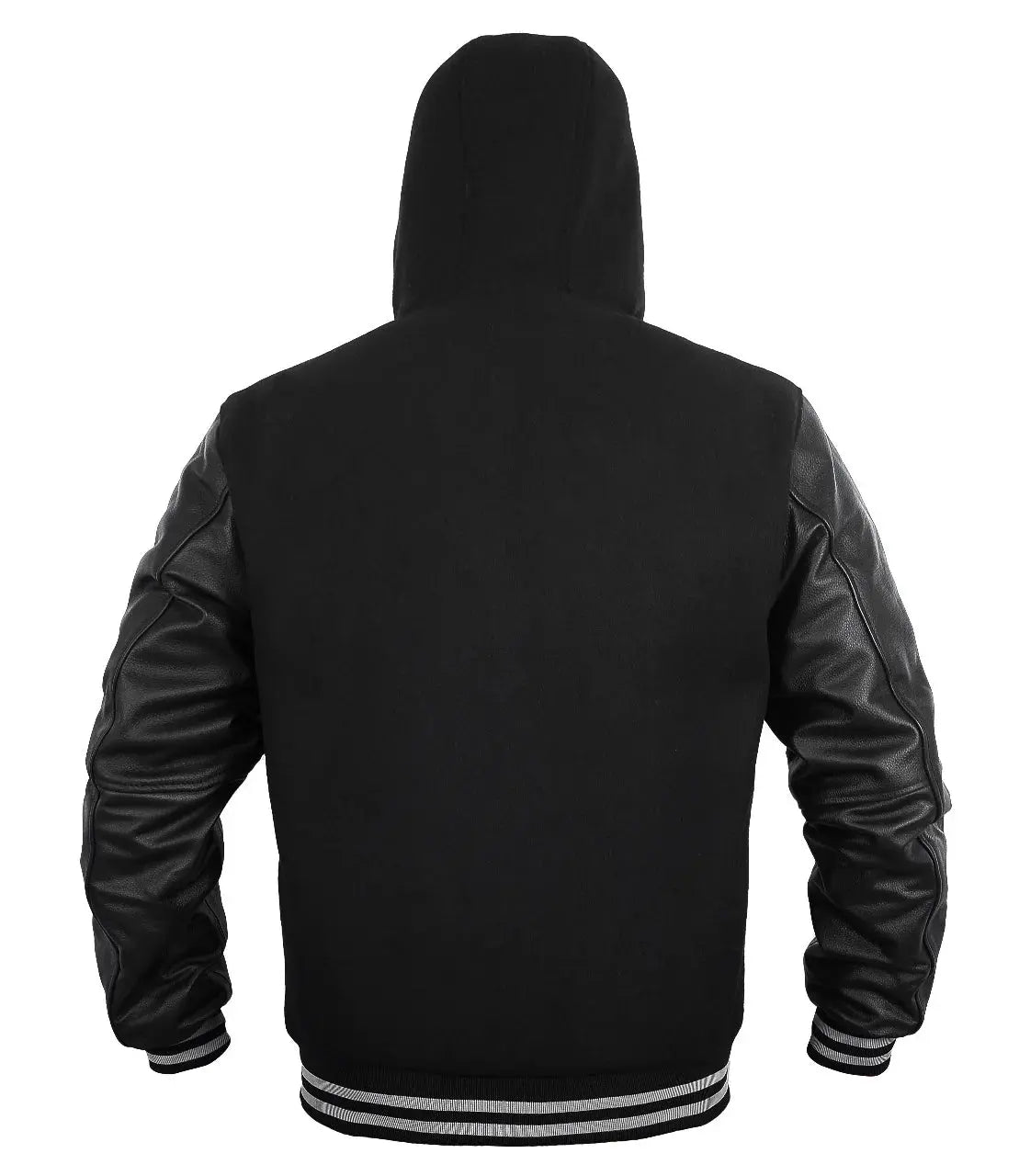 Hatch Sports Women Hoodie Wool+Leather Black Grey Line - Hatch Sports