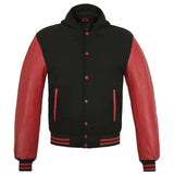 Hatch Sports Women Hoodie Wool+Leather College Varsity Jacket Style Black/Red Hoodie - Hatch Sports
