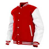 Hatch Sports Women Varsity Jacket Wool+Genuine Cowhide Leather Red/White - Hatch Sports