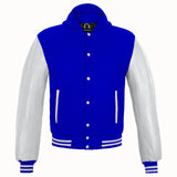 Hatch Sports Womens Hoodie Wool+Leather Baseball College/School Varsity Style Blue/White Hoodie - Hatch Sports