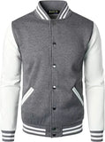 New Men's Premium Classic Snap Button Vintage Baseball Letterman Varsity Jacket - Hatch Sports