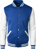 New Men's Premium Classic Snap Button Vintage Baseball Letterman Varsity Jacket