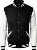 New Men's Premium Classic Snap Button Vintage Baseball Letterman Varsity Jacket - Hatch Sports