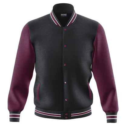 New Men's Premium Classic Snap Button Vintage Baseball Letterman Varsity Jacket - Hatch Sports