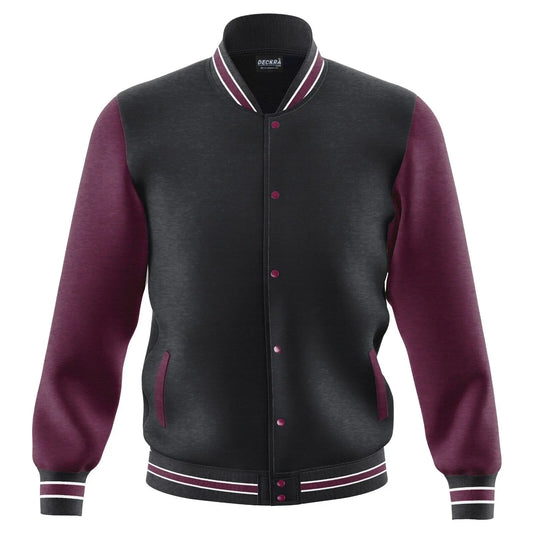 New Men's Premium Classic Snap Button Vintage Baseball Letterman Varsity Jacket - Hatch Sports