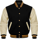 Men's Classic Letterman Varsity Leather Bomber Jacket - Hatch Sports