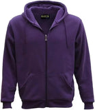 Adult Unisex Zip Plain Fleece Hoodie Hooded Jacket Mens Sweatshirt Jumper XS - 5XL - Hatch Sports
